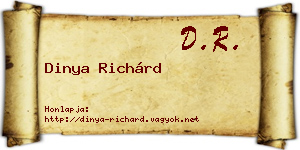 Dinya Richárd névjegykártya